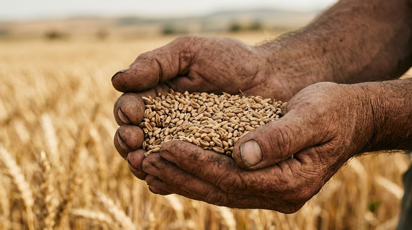 Close up of wheat grains